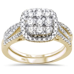DIAMOND CLOSEOUT!  1.04ct 14k Yellow Gold Diamond Engagement Wedding Ring Set Size 6.5