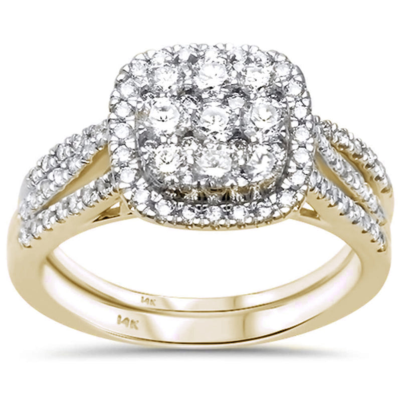 DIAMOND CLOSEOUT!  1.04ct 14k Yellow Gold Diamond Engagement Wedding Ring Set Size 6.5