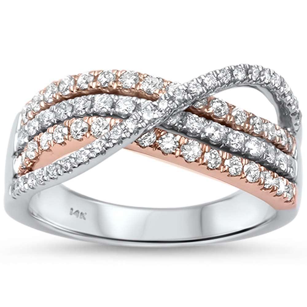 DIAMOND CLOSEOUT! .73ct G SI 14kt Three Tone Gold Art Deco Diamond Band Ring Size 6.5