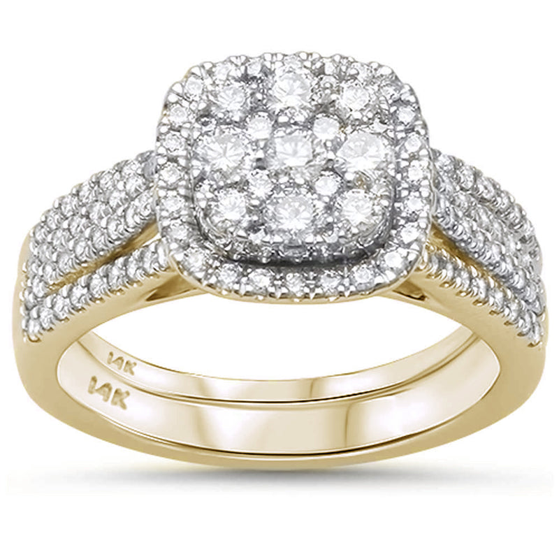 DIAMOND CLOSEOUT!  1.00ct 14k Yellow Gold Diamond Engagement Wedding Bridal Set Ring Size 6.5