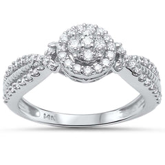 DIAMOND CLOSEOUT! .41ct G SI 14kt White Gold Engagement Solitaire Diamond Ring Size 6.5