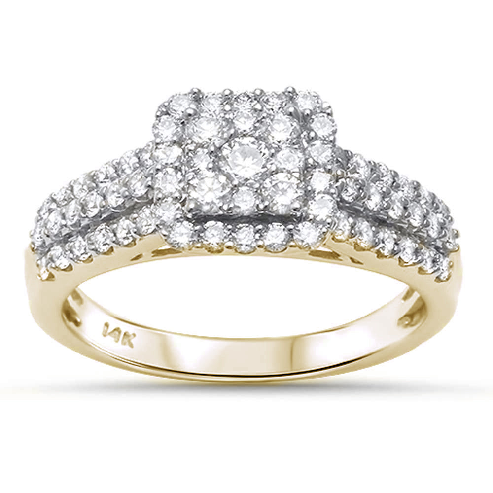 DIAMOND CLOSEOUT!  .93ct 14k Yellow Gold Diamond Square Engagement Wedding Ring Size 6.5