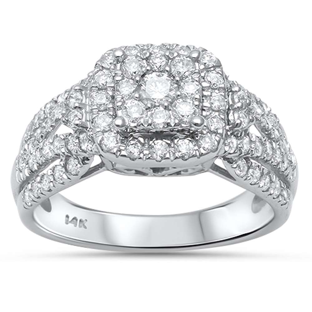 DIAMOND CLOSEOUT! .99ct G SI 14kt White Gold Square Engagement Solitaire Diamond Ring Size 6.5