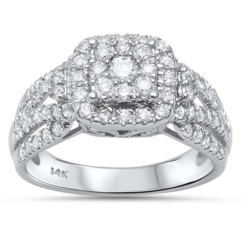 DIAMOND CLOSEOUT! .99ct G SI 14kt White Gold Square Engagement Solitaire Diamond Ring Size 6.5