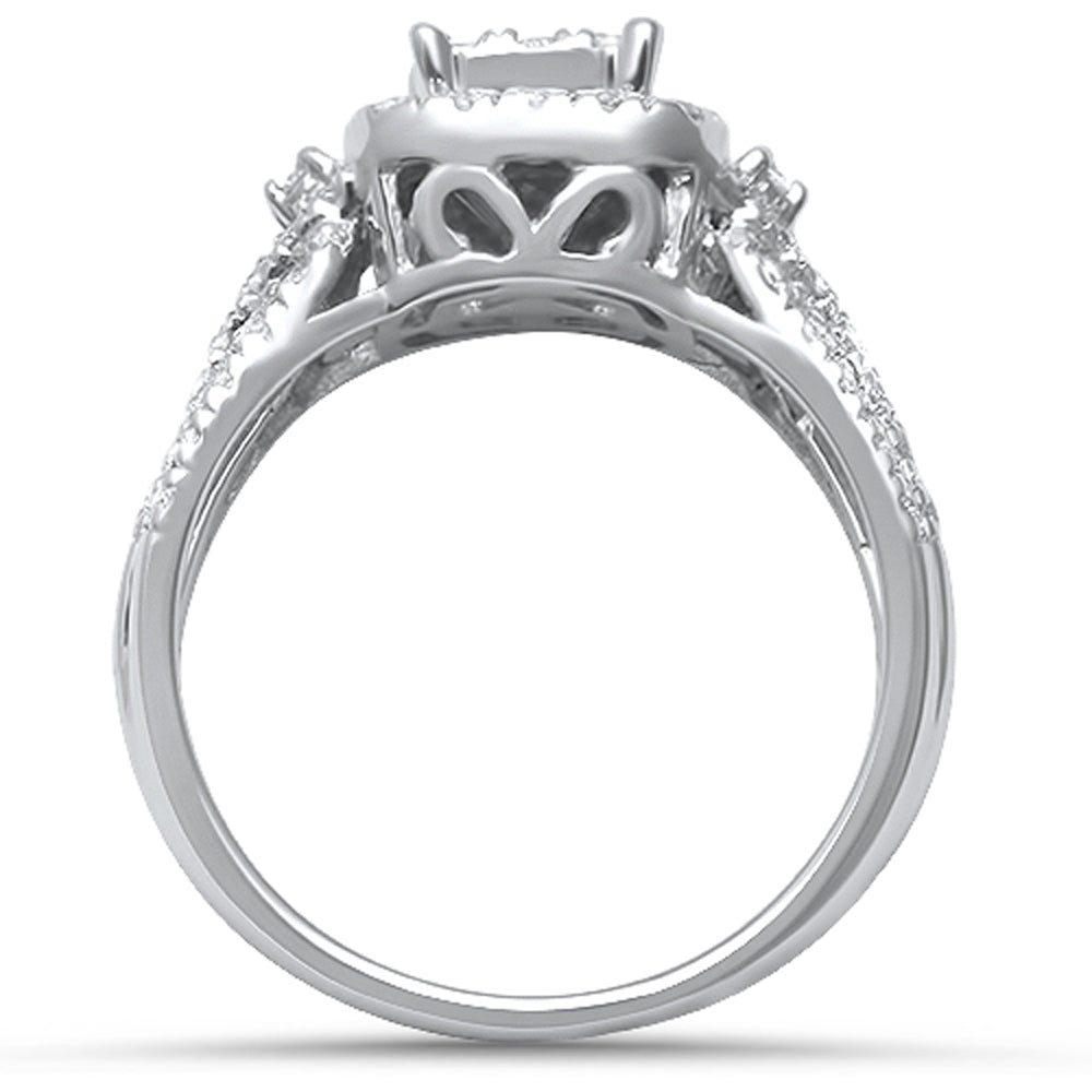 DIAMOND CLOSEOUT! .99ct G SI 14kt White Gold Square Engagement Solitaire Diamond Ring Size 6.5