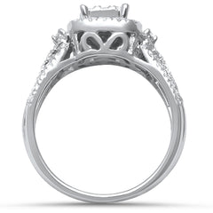 DIAMOND CLOSEOUT! .99ct G SI 14kt White Gold Square Engagement Solitaire Diamond Ring Size 6.5
