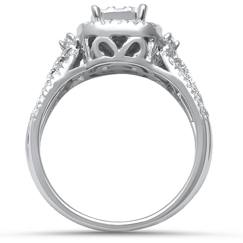 DIAMOND CLOSEOUT! .99ct G SI 14kt White Gold Square Engagement Solitaire Diamond Ring Size 6.5