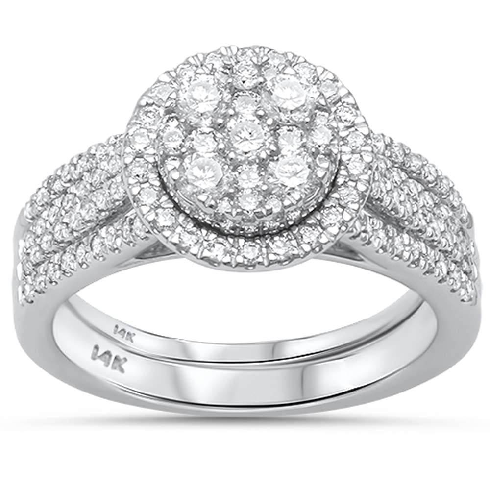 DIAMOND CLOSEOUT! 1.02ct G SI 14kt White Gold Round Engagement Solitaire Diamond Bridal Set Sz 6.5