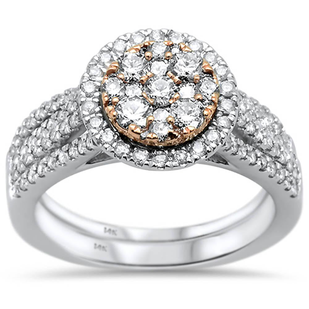 DIAMOND CLOSEOUT! 1.07ct 14k Two Tone Round Diamond Rinze 6.5