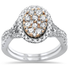 DIAMOND CLOSEOUT! .98ct 14k Two Tone Oval Diamond Engagement Rinze 6.5