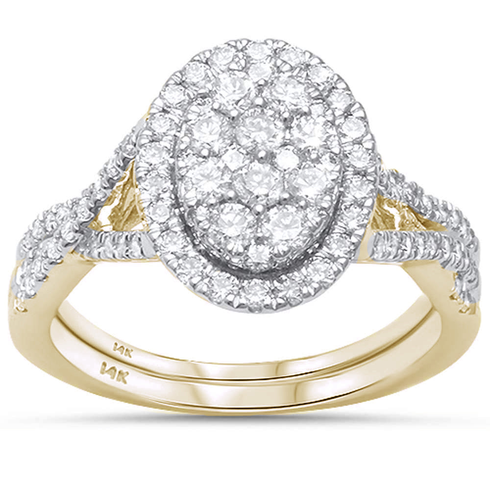 DIAMOND CLOSEOUT! 1.02ct 14k Yellow Gold Oval Diamond Engagement Ring Bridal Set Size 6.5