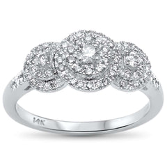 DIAMOND CLOSEOUT! .50ct G SI 14kt White Gold Round Three Stone Engagement Solitaire Ring Size 6.5