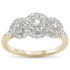 DIAMOND CLOSEOUT! .50ct G SI 14kt Yellow Gold Round Three Stone Engagement Solitaire Ring Size 6.5