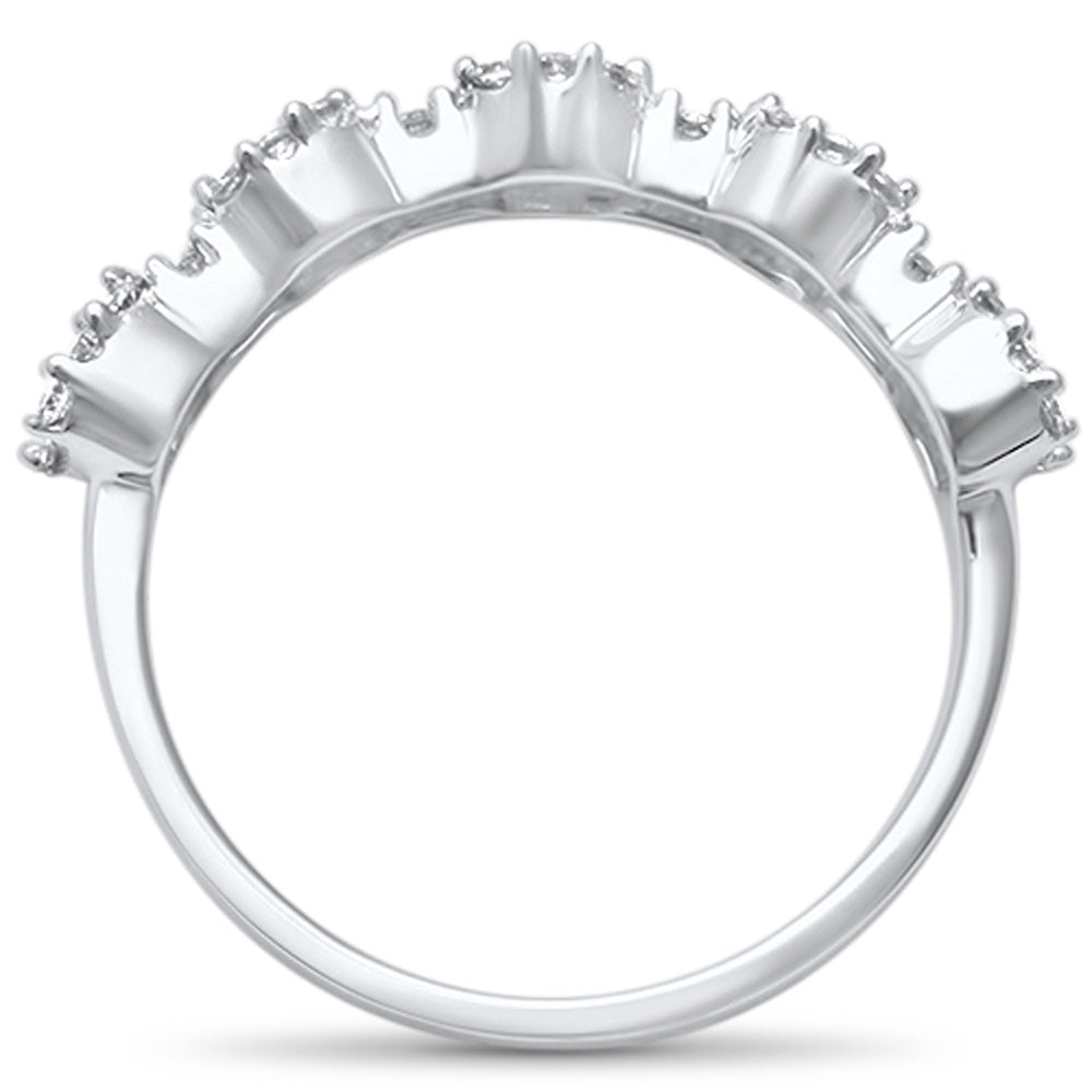 SPECIAL!.72ct G SI 14kt White Gold Baguette & Round Diamond Band Ring Size 6.5