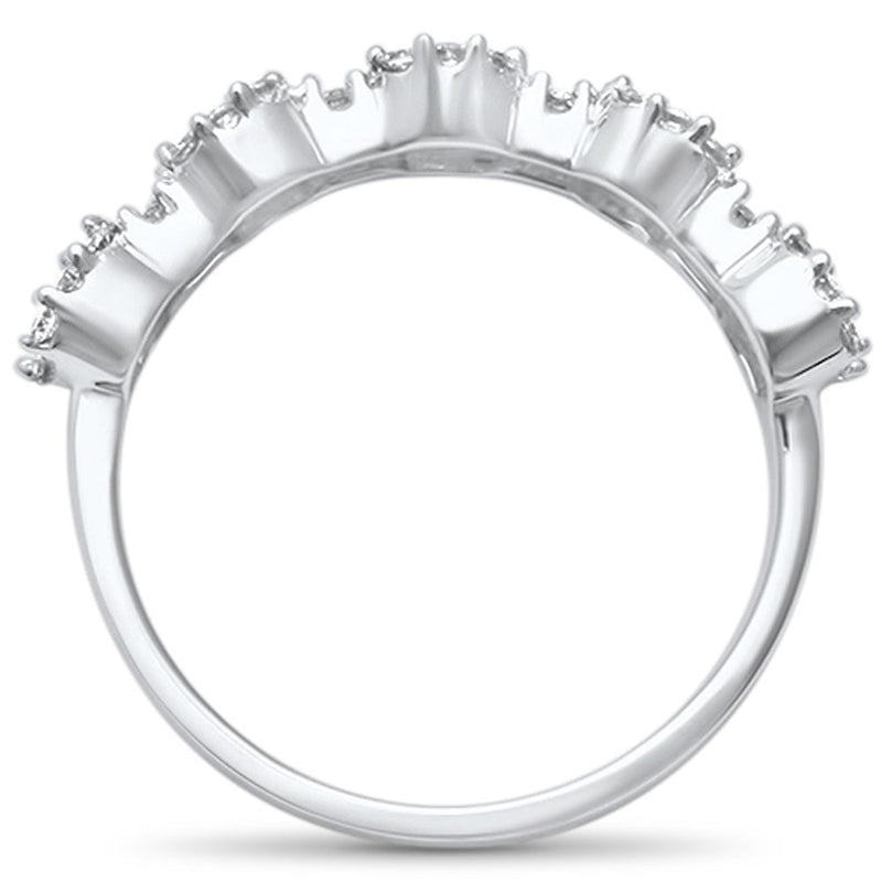 SPECIAL!.72ct G SI 14kt White Gold Baguette & Round Diamond Band Ring Size 6.5