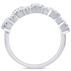 SPECIAL!.72ct G SI 14kt White Gold Baguette & Round Diamond Band Ring Size 6.5