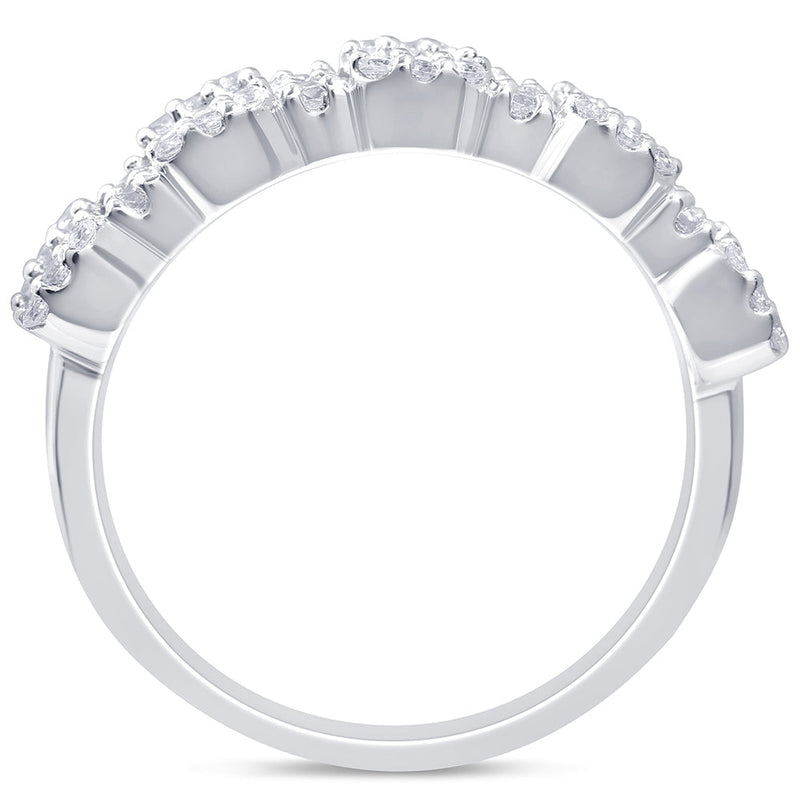 SPECIAL!.72ct G SI 14kt White Gold Baguette & Round Diamond Band Ring Size 6.5