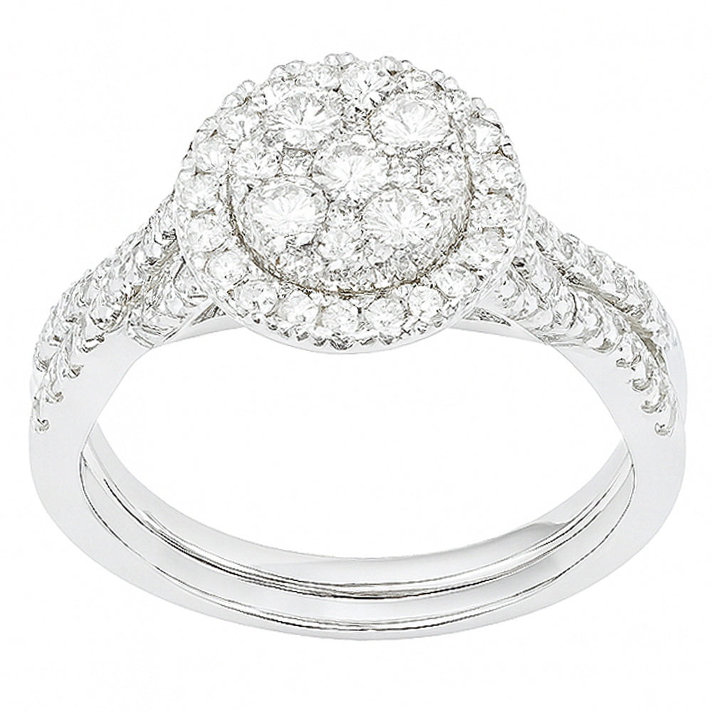 DIAMOND  CLOSEOUT!  1.03ct G SI 14kt White Gold Diamond Engagement Ring Bridal Set Size 6.5