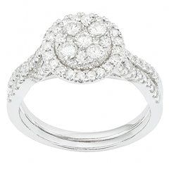 DIAMOND  CLOSEOUT!  1.03ct G SI 14kt White Gold Diamond Engagement Ring Bridal Set Size 6.5