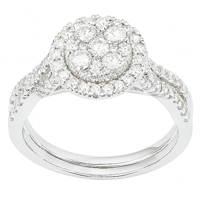 DIAMOND  CLOSEOUT!  1.03ct G SI 14kt White Gold Diamond Engagement Ring Bridal Set Size 6.5