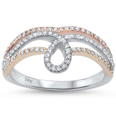 DIAMOND CLOSEOUT! .24ct G SI 14kt Three Tone Gold Art Deco Diamond Ring Size 6.5