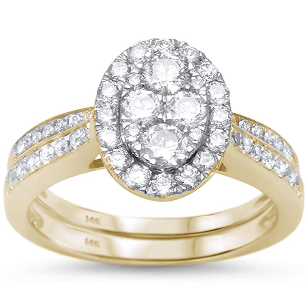 DIAMOND CLOSEOUT!  1.01ct 14k Yellow Gold Oval Diamond Engagement Ring Bridal Set Size 6.5