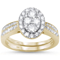 DIAMOND CLOSEOUT!  1.01ct 14k Yellow Gold Oval Diamond Engagement Ring Bridal Set Size 6.5
