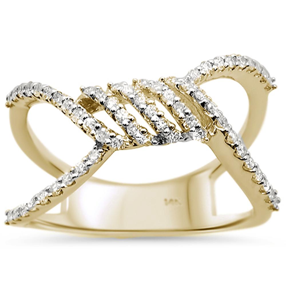 DIAMOND CLOSEOUT!  .31cts 14k Yellow Gold Modern Unique Diamond Ring Size 6.5