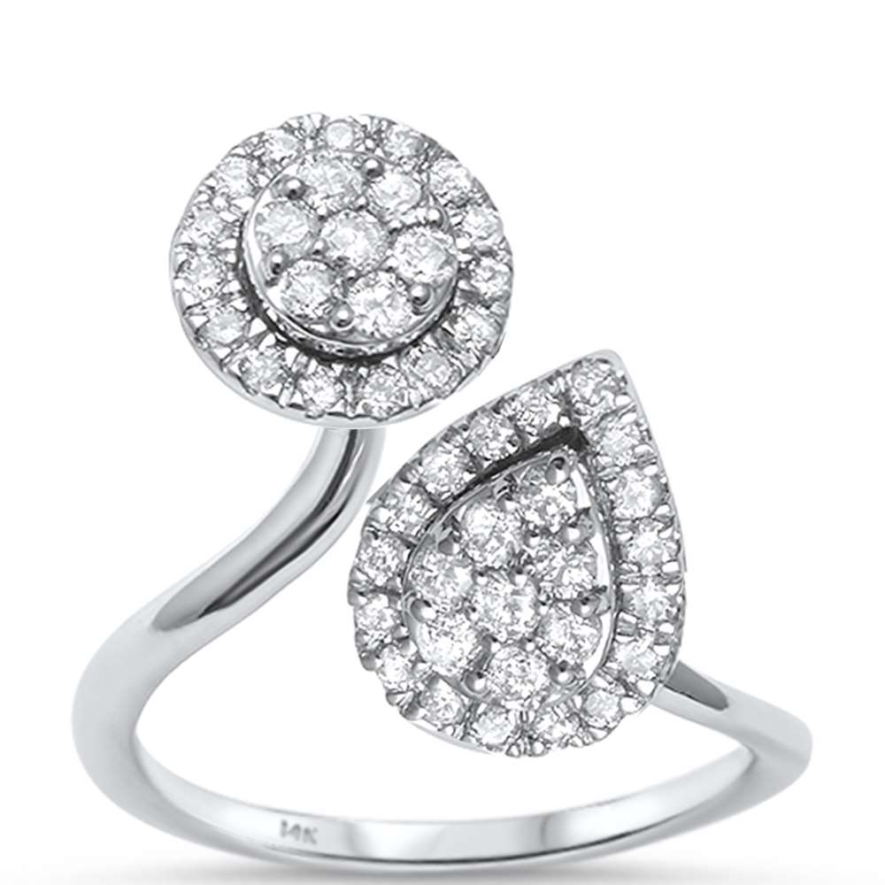 DIAMOND CLOSEOUT! .72ct 14kt White Gold Modern Trendy Open Diamond Ring Size 6.5