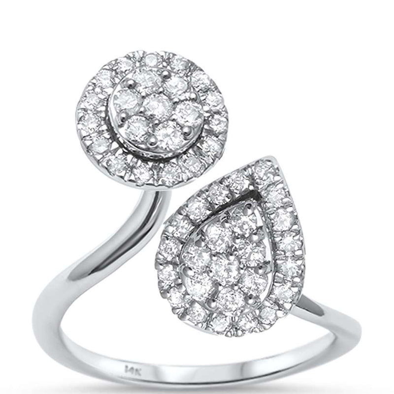 DIAMOND CLOSEOUT! .72ct 14kt White Gold Modern Trendy Open Diamond Ring Size 6.5