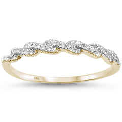 DIAMOND CLOSEOUT! .10ct 14kt Yellow Gold Twisted Band Infinity Diamond Band Ring Size 6.5