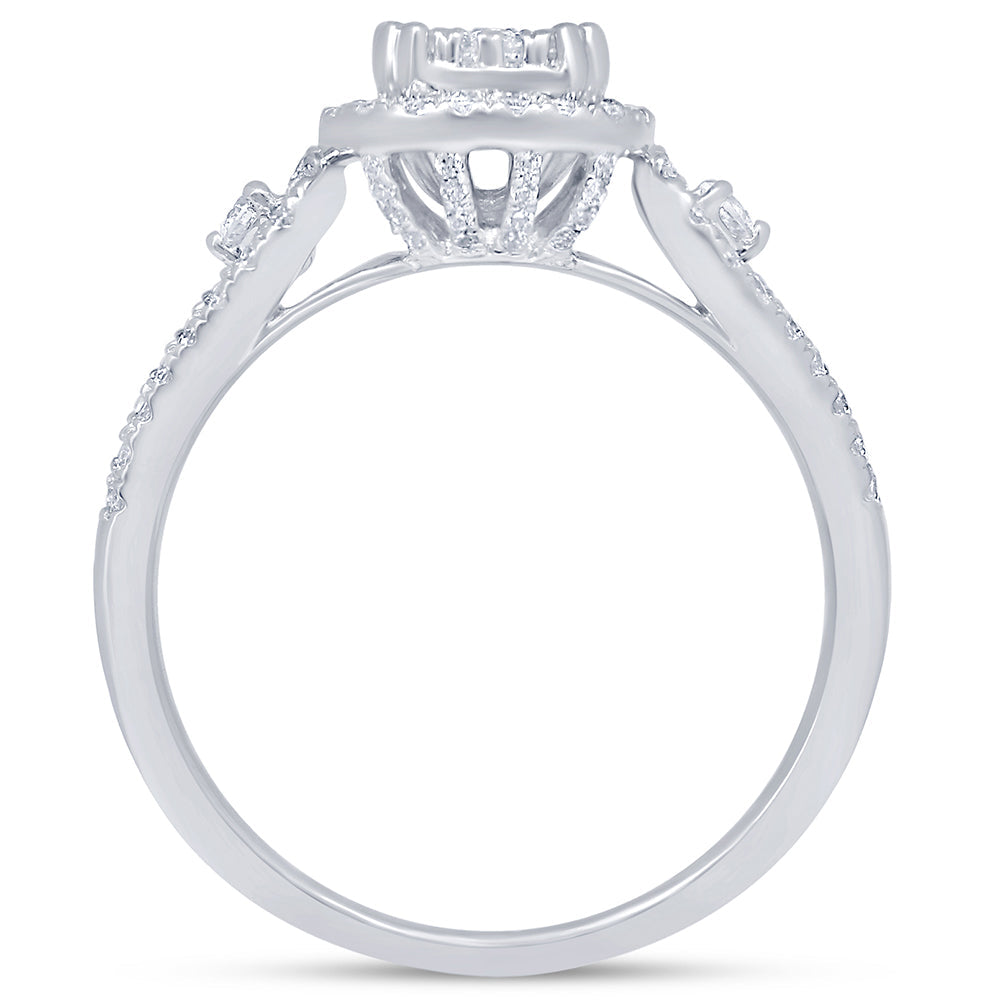 DIAMOND CLOSEOUT!  .61ct 14kt White Gold Square Engagement Wedding Diamond Ring Size 6.5