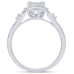 DIAMOND CLOSEOUT!  .61ct 14kt White Gold Square Engagement Wedding Diamond Ring Size 6.5