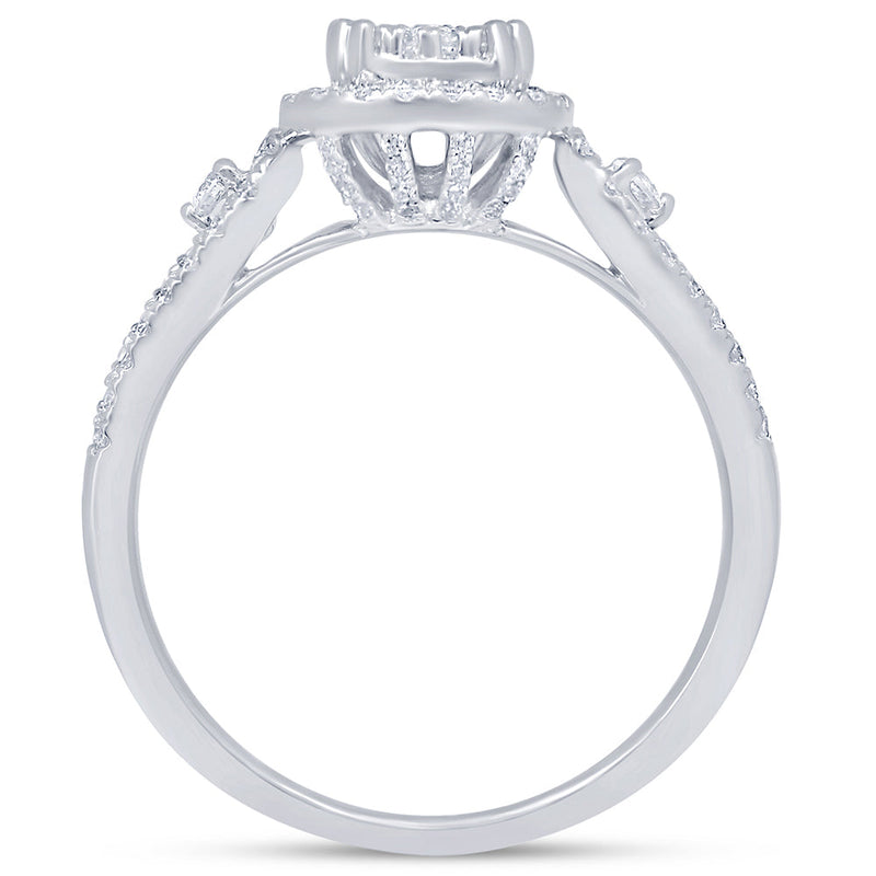 DIAMOND CLOSEOUT!  .61ct 14kt White Gold Square Engagement Wedding Diamond Ring Size 6.5