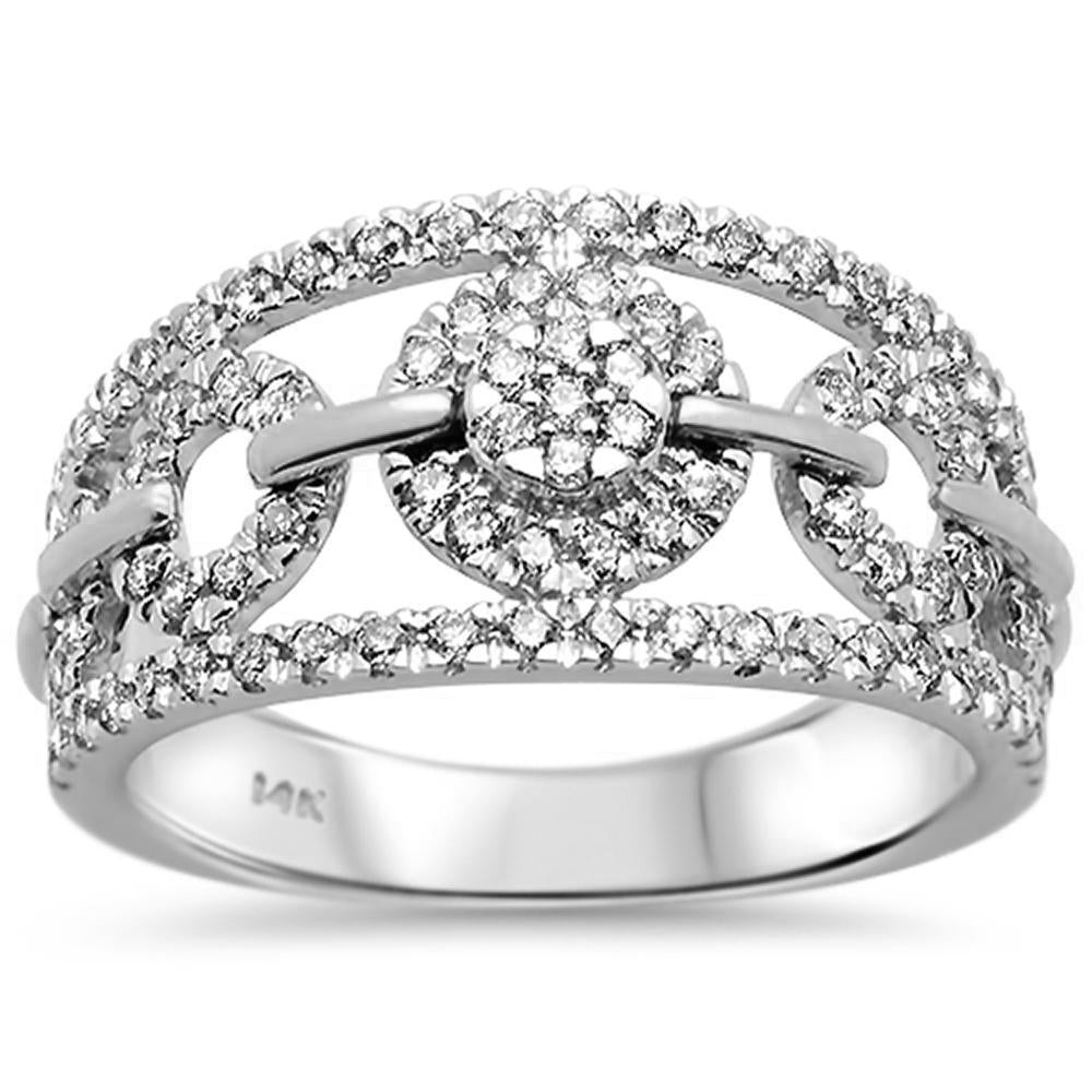 DIAMOND  CLOSEOUT! .61ct 14k White Gold Diamond Statement Ring Size 6.5