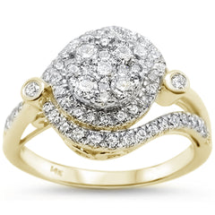 DIAMOND  CLOSEOUT!  .97ct 14k Yellow Gold Round Diamond Engagement Wedding Ring Size 6.5