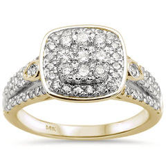 DIAMOND CLOSEOUT!  97ct 14k Two Tone Gold Diamond Engagement Ring Size 6.5