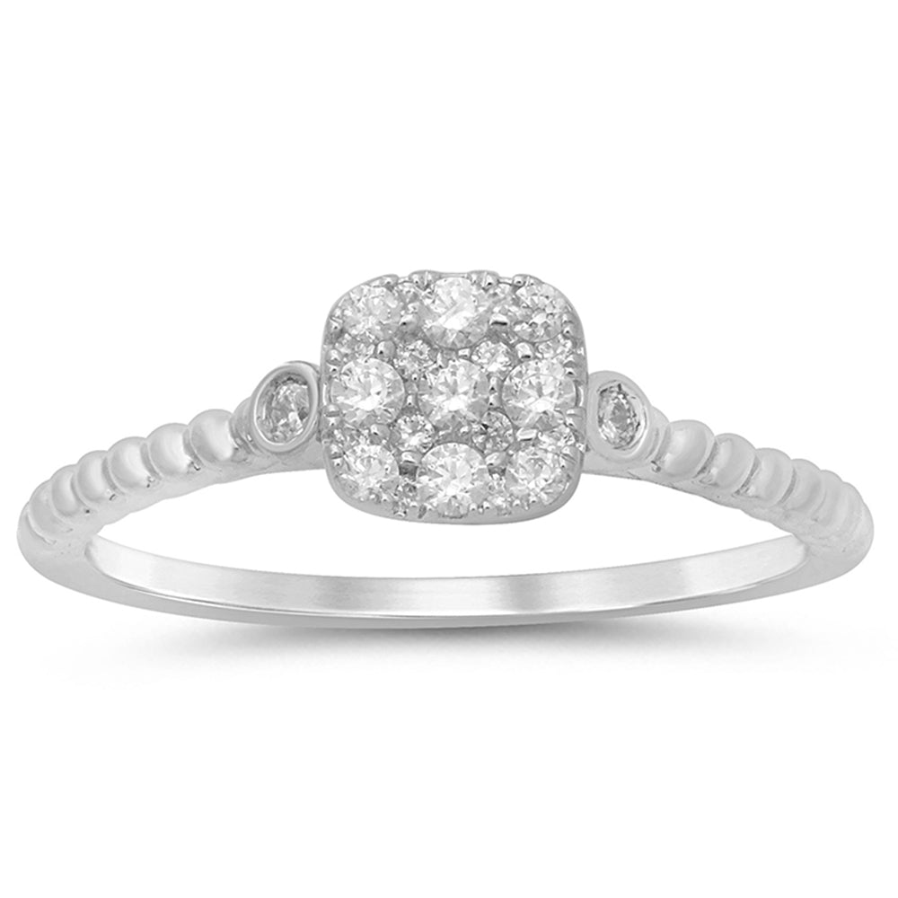 DIAMOND CLOSEOUT! .26ct 14k White Gold Diamond Engagement Promise Ring Size 6.5