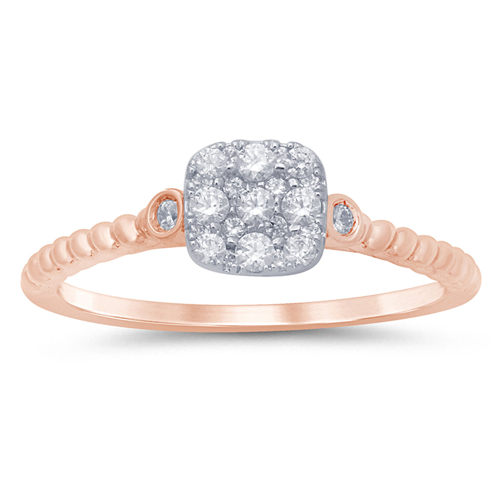DIAMOND CLOSEOUT! .23ct 14k Rose Gold Solitaire Promise Diamond Ring Size 6.5