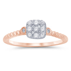 DIAMOND CLOSEOUT! .23ct 14k Rose Gold Solitaire Promise Diamond Ring Size 6.5