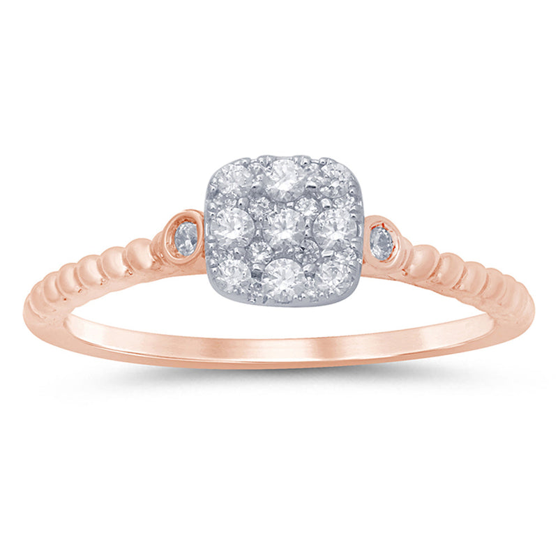DIAMOND CLOSEOUT! .23ct 14k Rose Gold Solitaire Promise Diamond Ring Size 6.5