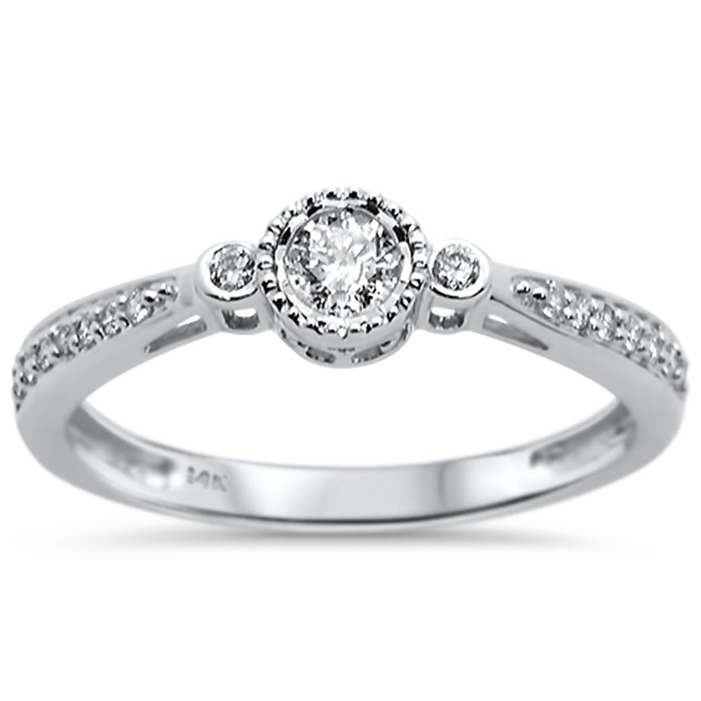 DIAMOND CLOSEOUT! .26ct 14k White Gold Round Diamond Solitaire Promise Ring Size 6.5