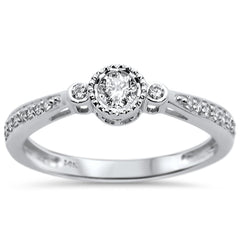 DIAMOND CLOSEOUT! .26ct 14k White Gold Round Diamond Solitaire Promise Ring Size 6.5