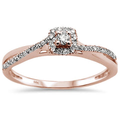 DIAMOND CLOSEOUT! .22ct 14k Rose Gold Diamond Engagement Promise Ring Size 6.5