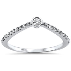 DIAMOND CLOSEOUT! .17ct 14k White Gold Diamond Trendy Chevron Ring Size 6.5