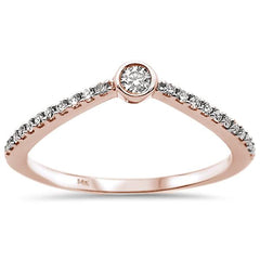 DIAMOND CLOSEOUT! .17ct 14k Rose Gold Diamond Chevron Trendy Ring Size 6.5