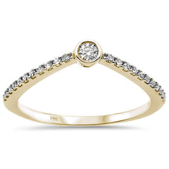 DIAMOND CLOSEOUT! .17ct 14k Yellow Gold Diamond Chevron Trendy Ring Size 6.5