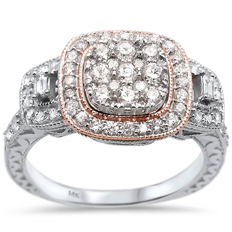 DIAMOND CLOSEOUT! 1.02ct 14k Two Tone Antique Reproduction Engagement Diamond Rinze 6.5