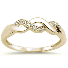 DIAMOND  CLOSEOUT! .03ct 14k Yellow Gold Diamond Infinity Band Ring Size 6.5