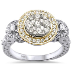 DIAMOND CLOSEOUT! 1.03ct 14k Two Tone Gold Diamond Engagement Rinze 6.5